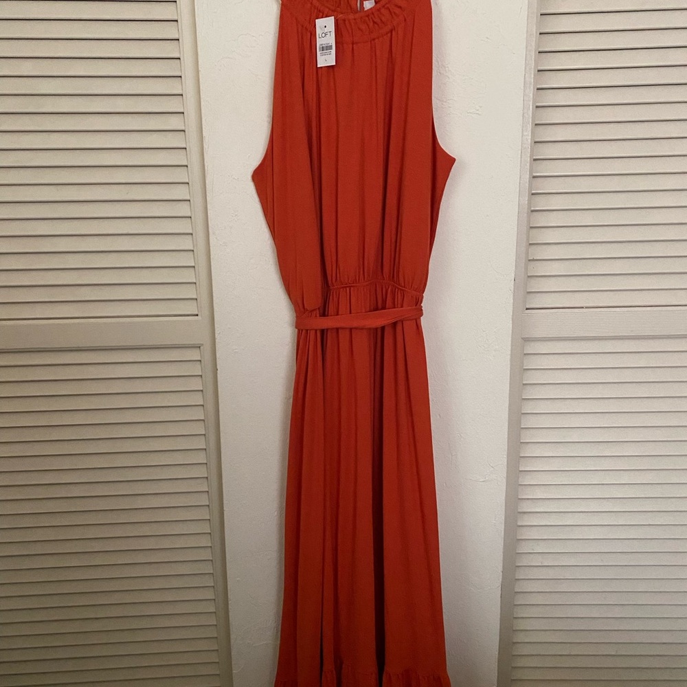 Loft size Large maxi dress in burnt orange.
